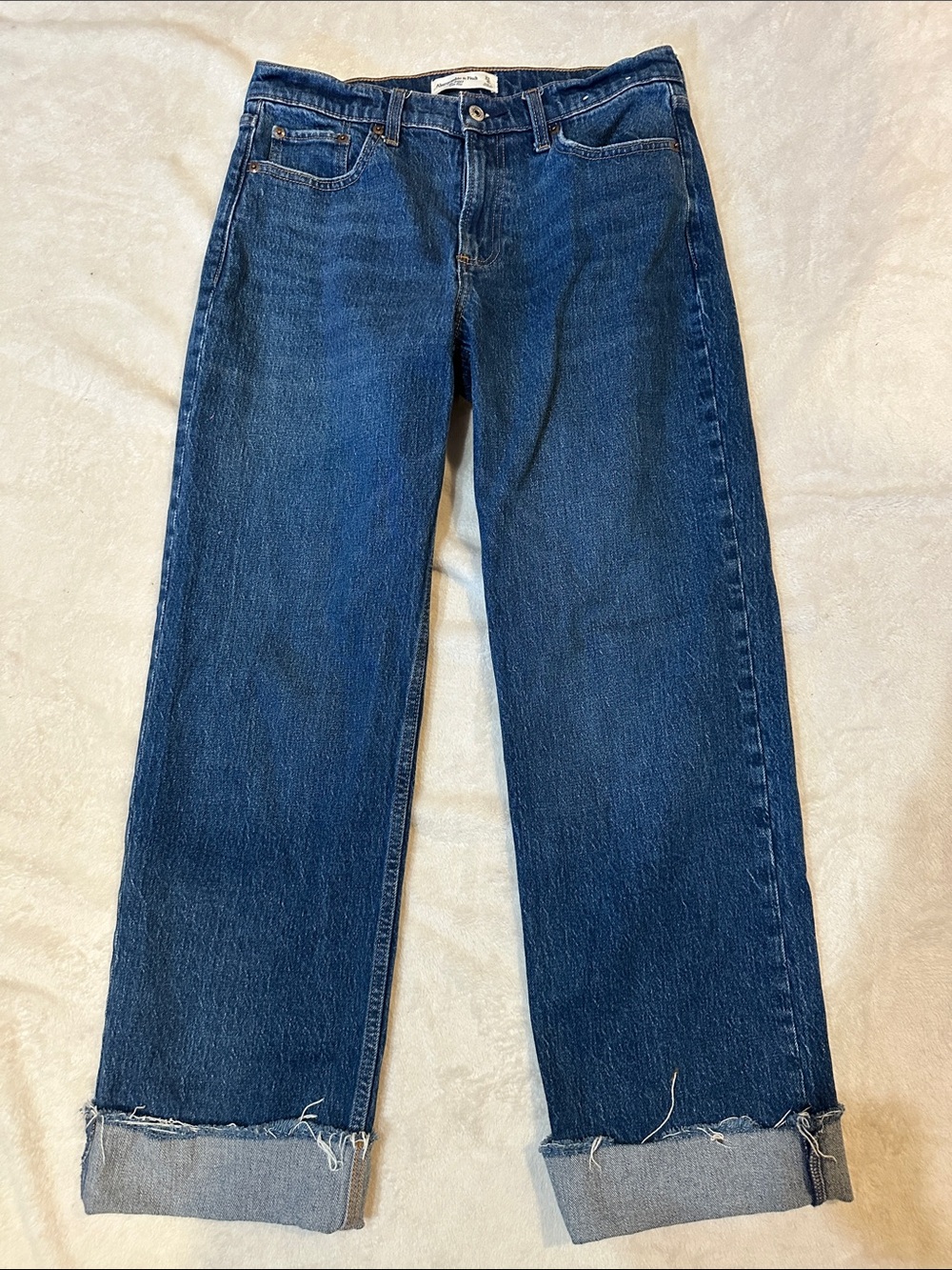 Abercrombie and Fitch Baggy Low Rise Loose Jeans 4 Cuffed Hem